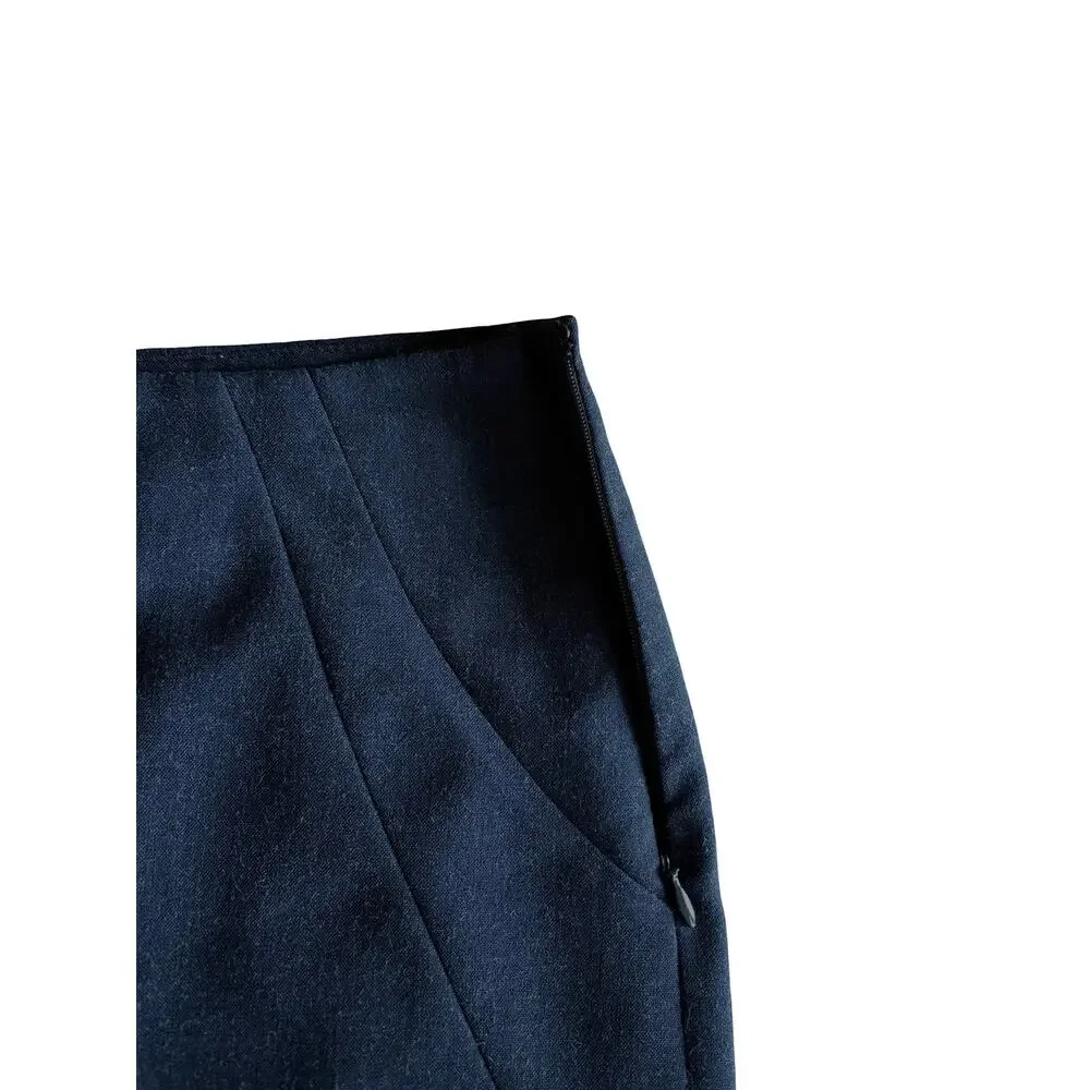 The Limited Pencil Skirt Size 0 Navy Blue Career Office Stretch Side Zip